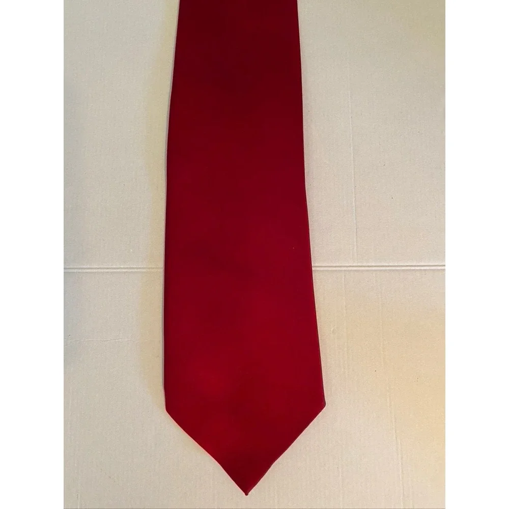 Boston Traders Mens Red Silk Necktie Solid Classic Formal Business Tie